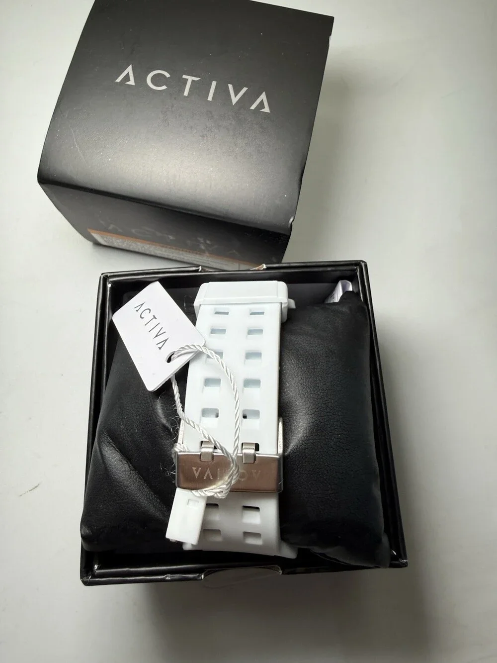 ACTIVA Digital Sport Watch Chronograph Backlight 3 BAR White Resin Strap Box